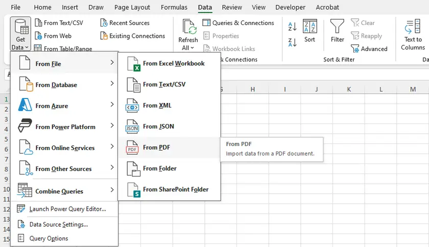 Daten aus PDF in Excel importieren