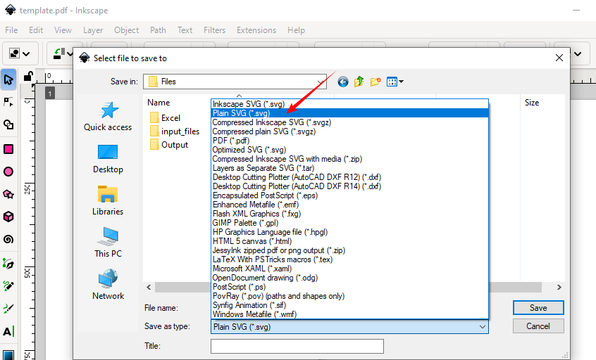 Salva PDF come SVG utilizzando lo strumento gratuito Inkscape