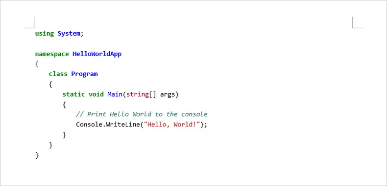 Insert Code Blocks in Word Using Python