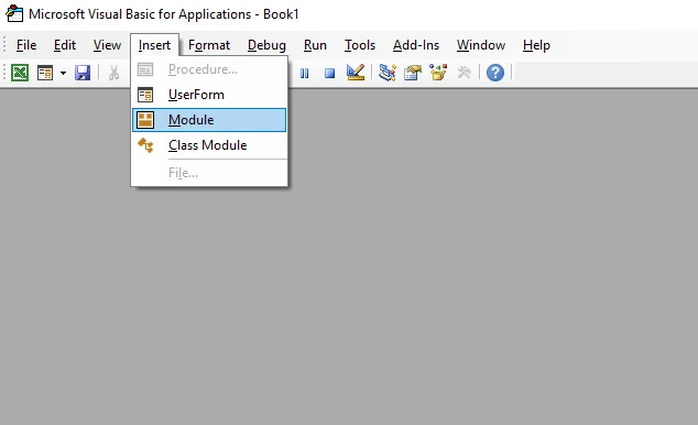 Visual Basic Editor in Excel