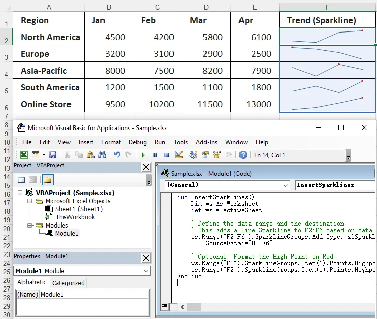 Automate Sparkline Insertion with Excel VBA