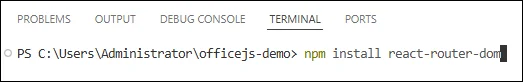 install dependencies in vs code terminal