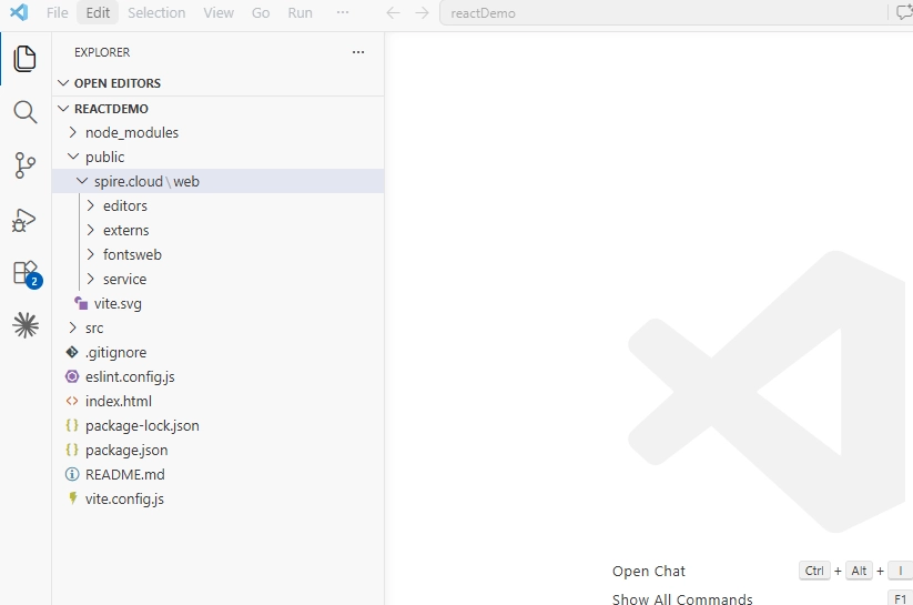 screenshot of integrating spire.officejs to your react project 02