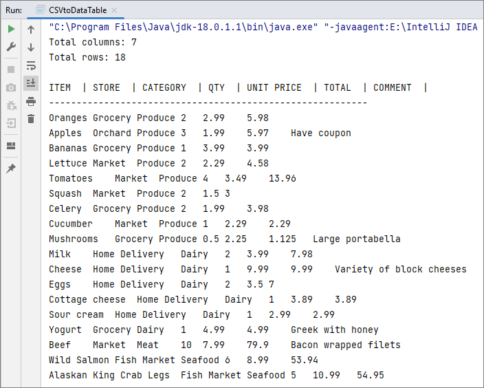 Convert CSV to DataTable in Java