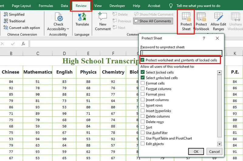 Lock All Cells in Microsoft Excel