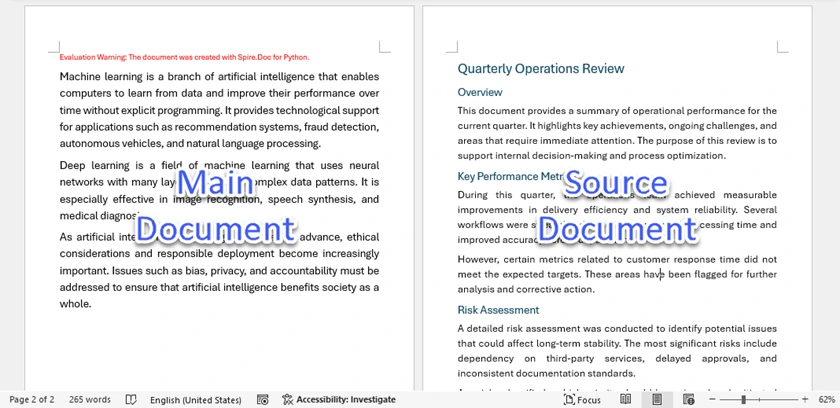 Word-Dokumente mit Python zusammenführen