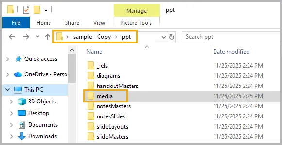 Navigate to ppt and then media