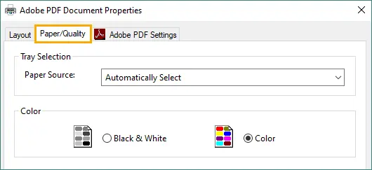 Accédez à Papier/Qualité