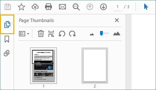 Abrir Painel de Miniaturas de Página