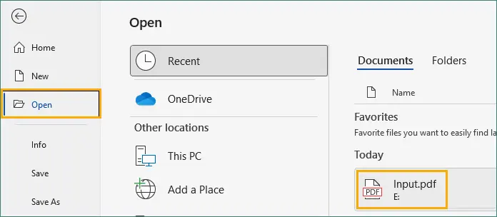 Abra seu arquivo PDF