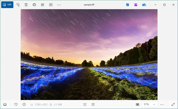 Open TIFF in Windows Photos