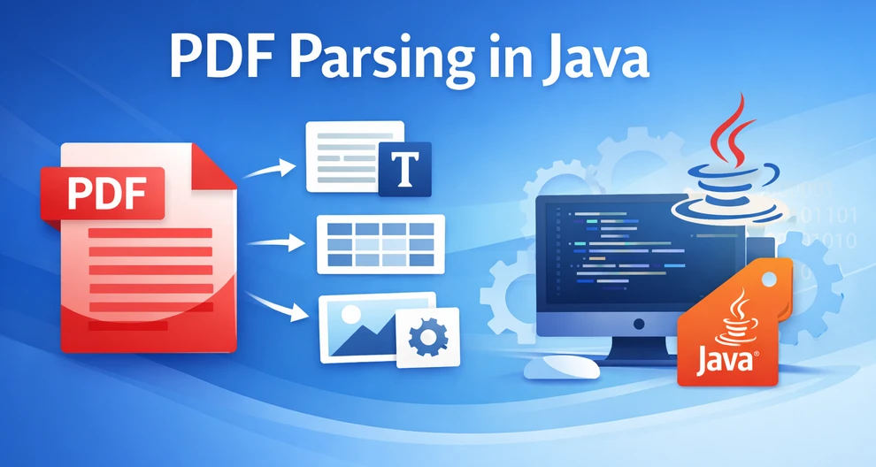 Complete guide to parsing PDF documents in Java: text, tables, images, metadata