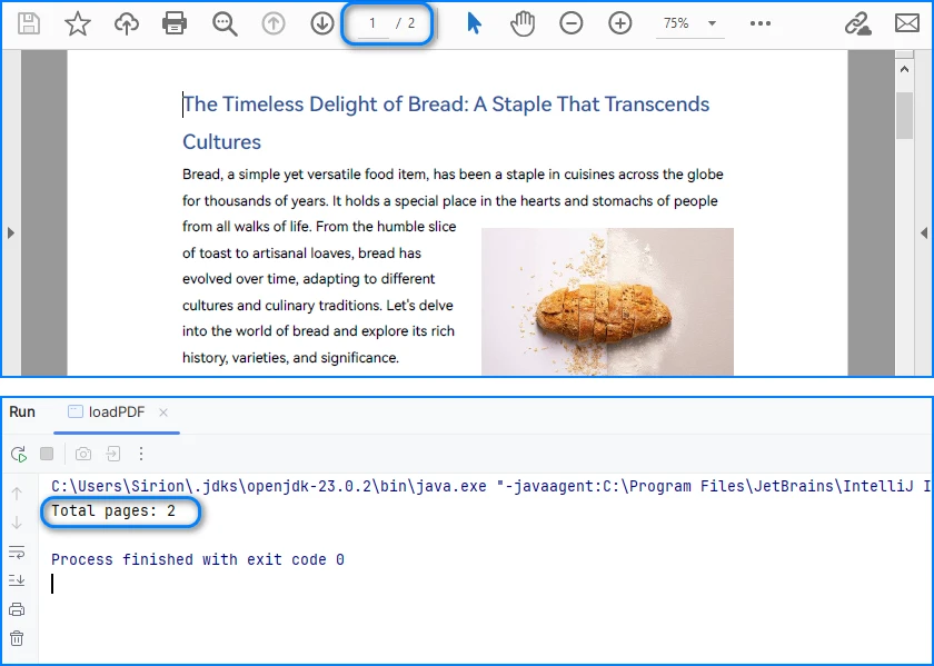 Load a PDF Document and Get Its Page Count in Java