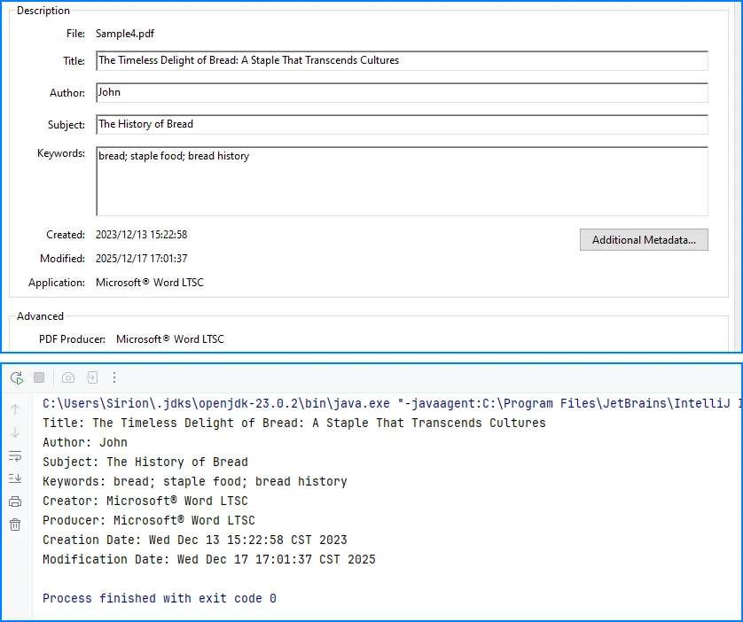 Parse PDF Metadata Using Java