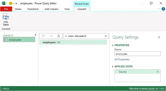 Редактор Power Query