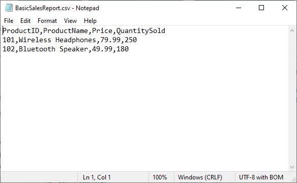 Create a CSV file from scratch using Python