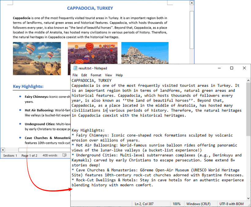 Automate Word to TXT conversion via Python