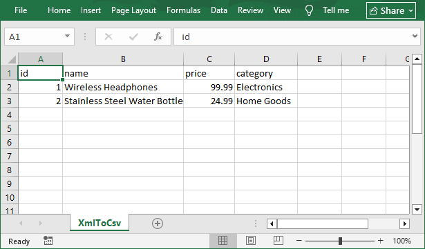XML convertido para CSV usando Python com Free Spire.XLS