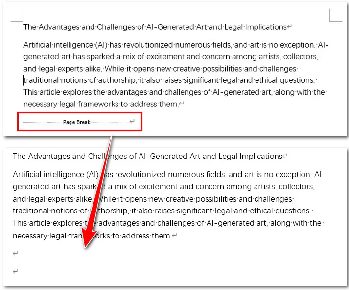 Удаление всех разрывов страниц в Word с помощью Free Spire.Doc для Python