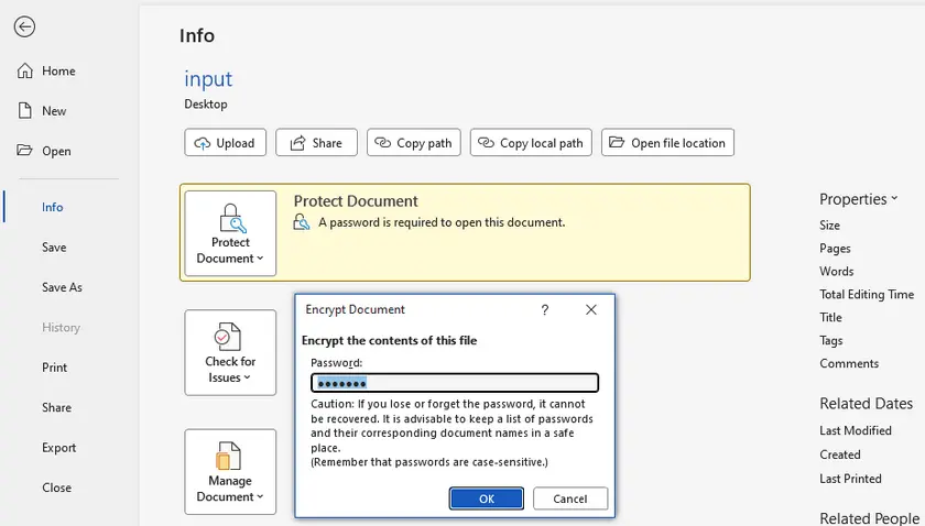 Remover senha usando MS Word