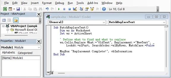Automatizza la sostituzione del testo in Excel usando VBA