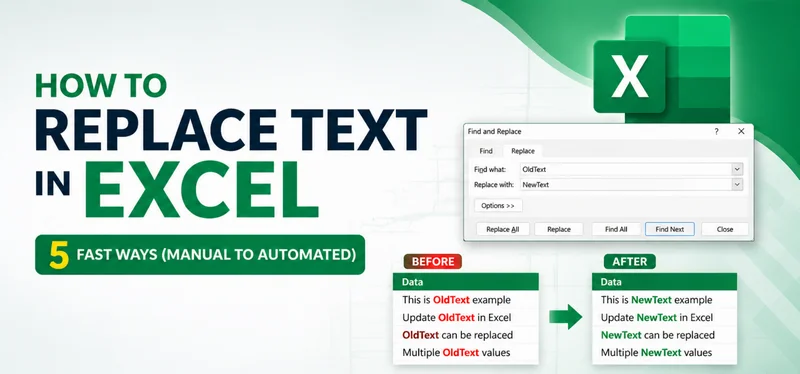 Guida passo passo che mostra come sostituire il testo in Excel