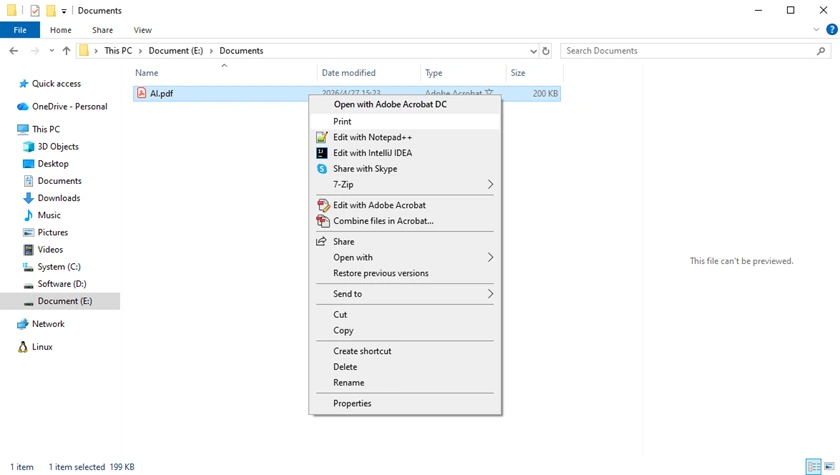 Imprimer un PDF depuis l'Explorateur de fichiers
