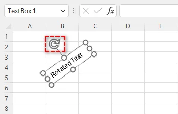 Text in Excel mit einem Textfeld drehen