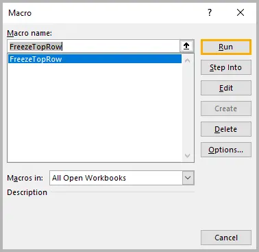 Run VBA macro