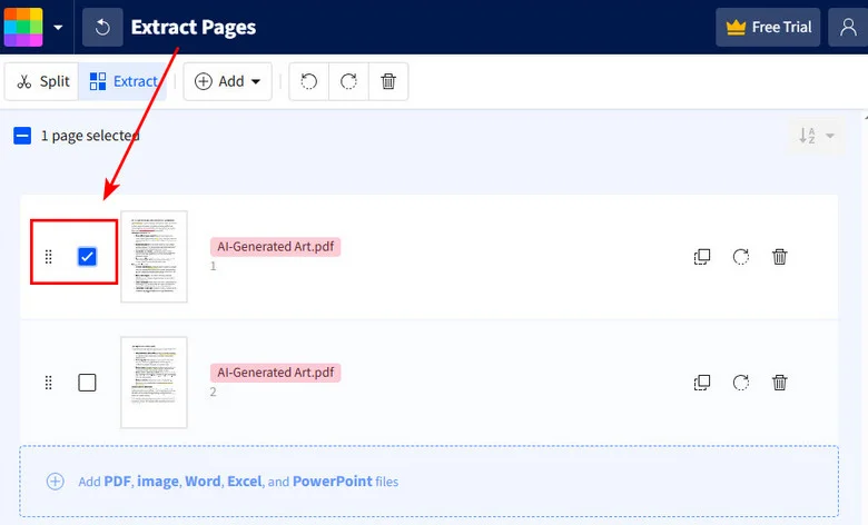 Guardar solo una página de un documento PDF con herramientas en línea