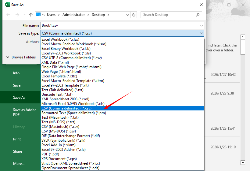 Guardar datos TXT como archivo CSV