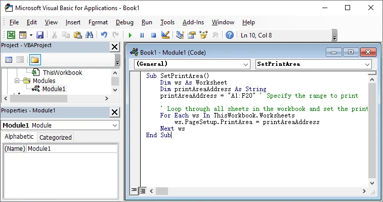 VBA code to set print area on all sheets
