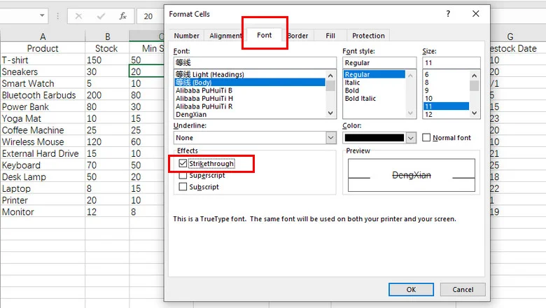 How to Do Strikethrough in Excel Using Format Cells