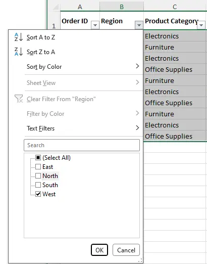 Unerwünschte Felder deaktivieren
