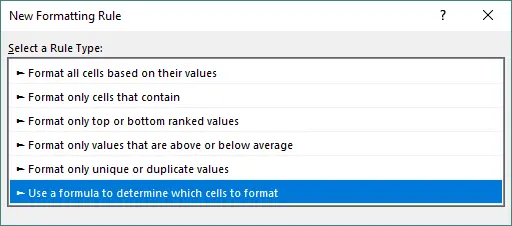 use a formal to determine which cells to format