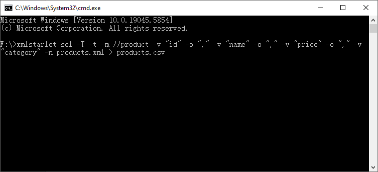 Ferramenta de linha de comando para exportar XML em formato CSV